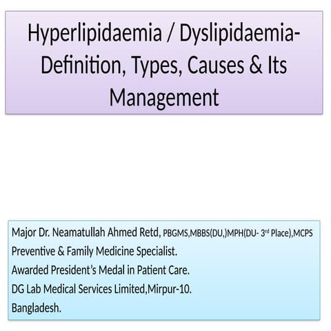 Hyperlipidaemia And Its Modern Management (1).pptx