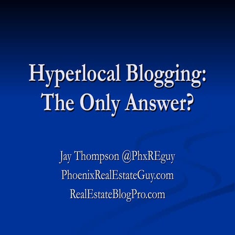 Hyperlocal blogging – the only answer?