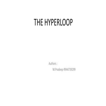Hyperloop By Pradeep Manoharan | PPT