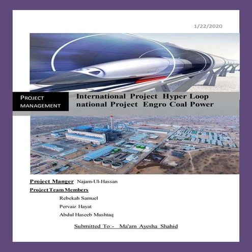 Hyper Loop And Engro Coal Power ( National And International Projects Final R...