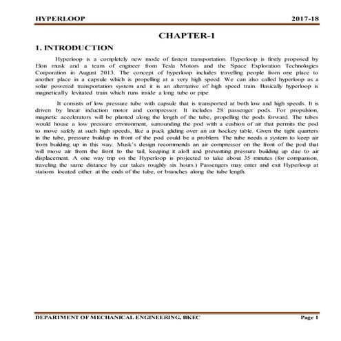 Hyperloop seminar reports