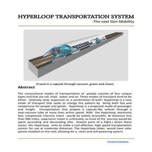 Hyperloop seminar report