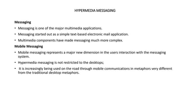 Hypermedia messageing (UNIT 5)