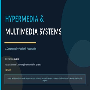 Multimedia system(OPEN DOCUMENT ARCHITECTURE AND INTERCHANGING FORMAT ...