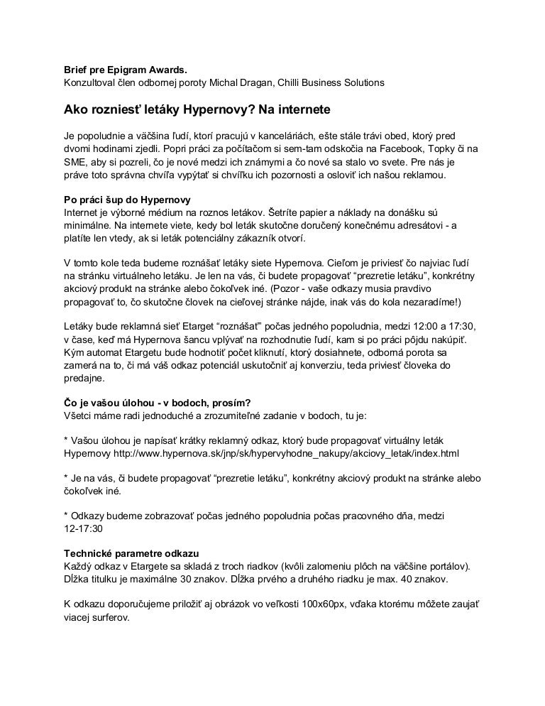 Epigram Awards Hypernova brief