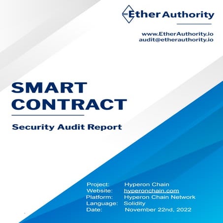 Hyperon Chain – Smart Contract Security Audit Report by EtherAuthority