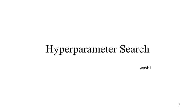 hyperparamater search netowrk technnique