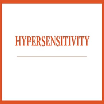 Hypersensitivity