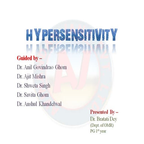 Hypersensitivity (Allergy) - Drug allergy, Contact dermatitis, Allergic asthma