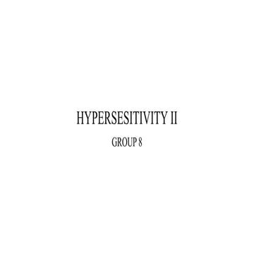 Hypersesitivity ii