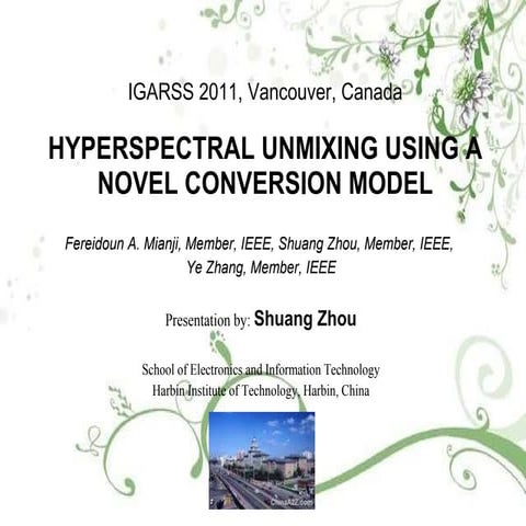 Hyperspectral unmixing using novel conversion model.ppt