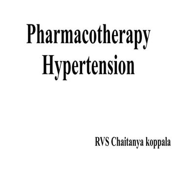 Pharmacotherapy for hypertension 