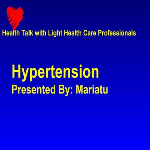 Light Health Care Professionals Hypertension.ppt Presentation