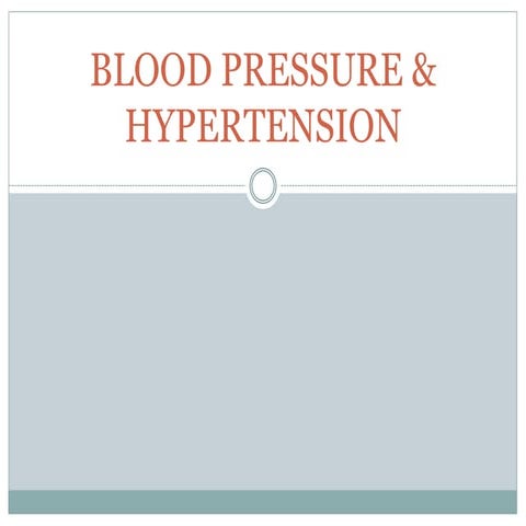 Hypertension health assessment