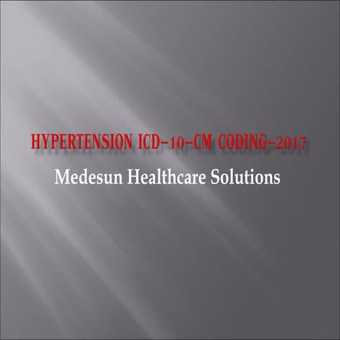 Hypertension Coding icd 10-cm coding medesun