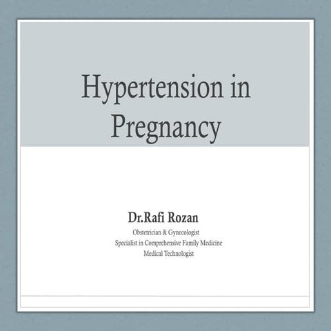 Hypertension in pregnancy