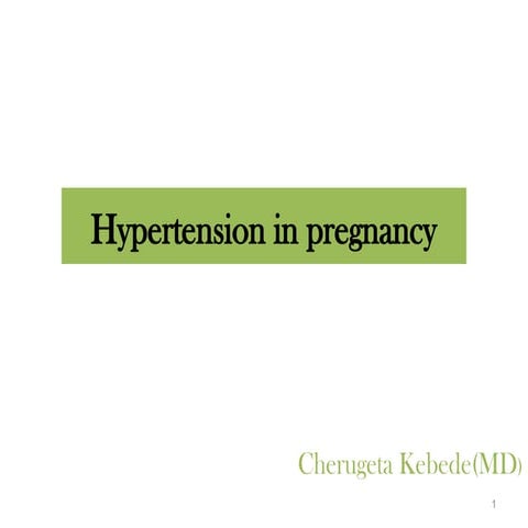 Hypertension in Pregnancy power point for ho