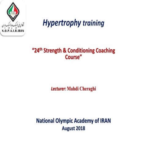 Hypertrophy:Basics and Advanced methods