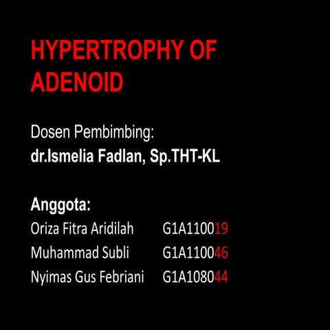Hypertrophy of Adenoid