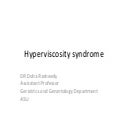 Hyperviscosity syndrome