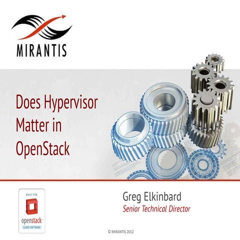 Does Hypervisor Matter in OpenStack?
