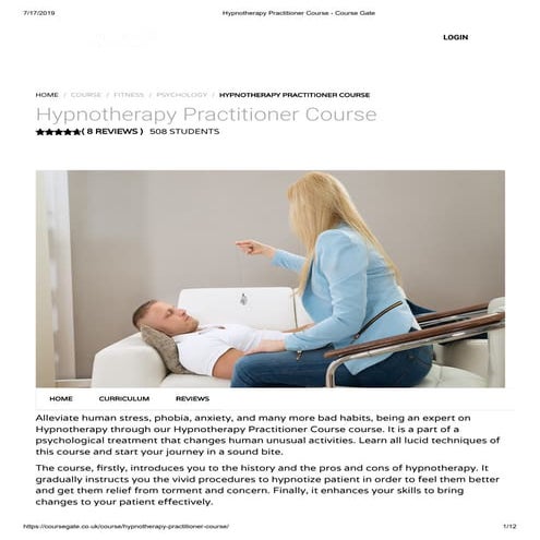 Hypnotherapy Practitioner Course - Course Gate