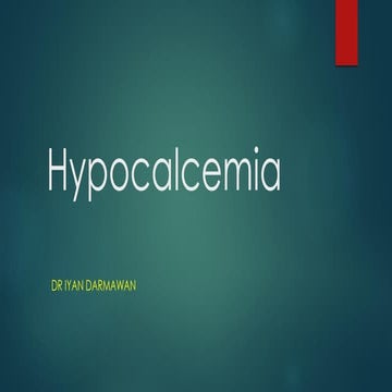 Hypocalcemia