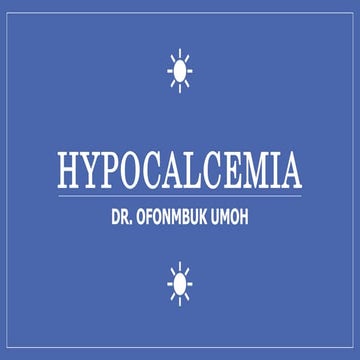Hypocalcemia
