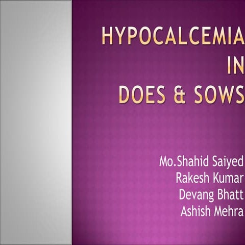 Hypocalcemia ppt