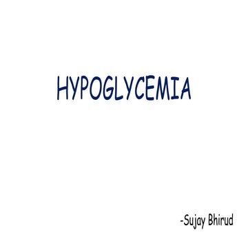Hypoglycemia in children | PPTX