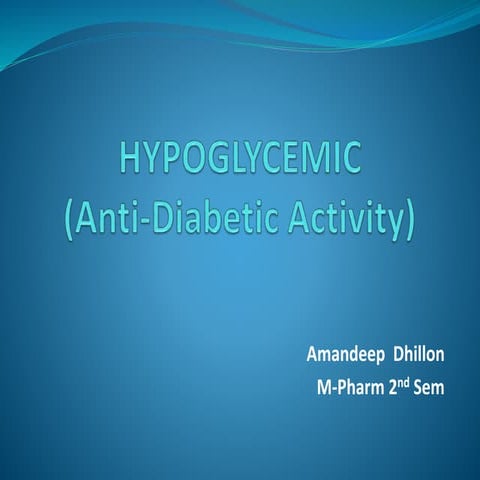 screening of hypoglycemic agent