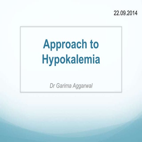 Hypokalemia diagnosis, causes and treatment