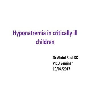 Hyponatremia in  children 