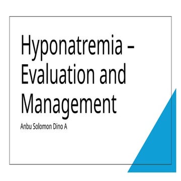 Comprehensive Overview and Management of Hyponatremia in Clinical ...