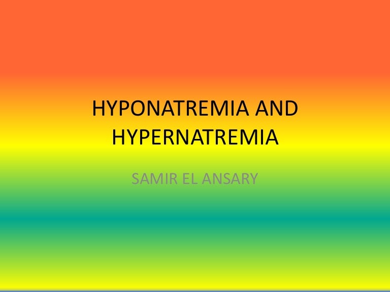 Hyponatremia drugs
