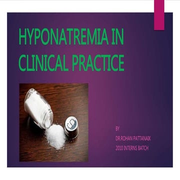 Hyponatremia in Clinical Practice