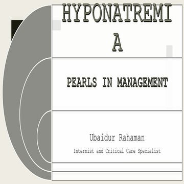 Hyponatremia management pearls 1