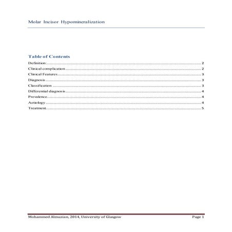 Hypoplasia and molar incisor hypomineralization by almuzian