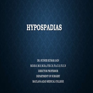 Hypospadias, epispadias and bladder exstrophy