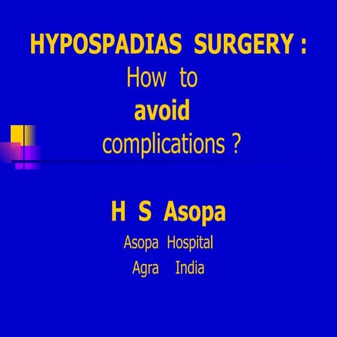 Hypospadias Surgery ,How To Avoid Complications
