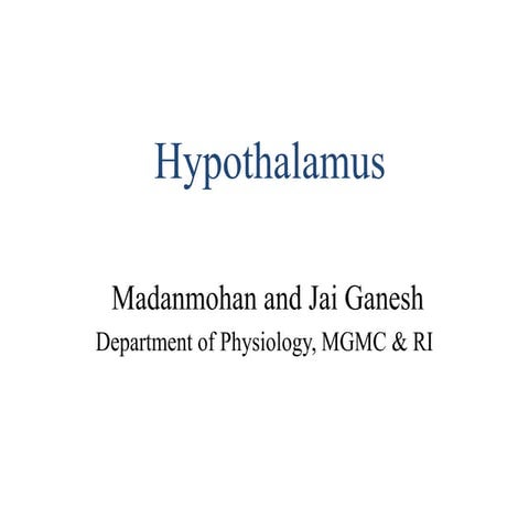 Hypothalamus 15 apr 2016