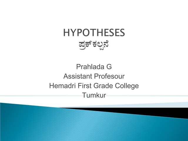 Hypotheses Presentation Ppt Hypotheses Presentation Ppt
