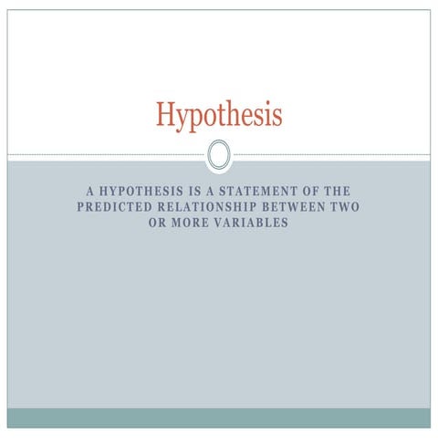 Hypothesis