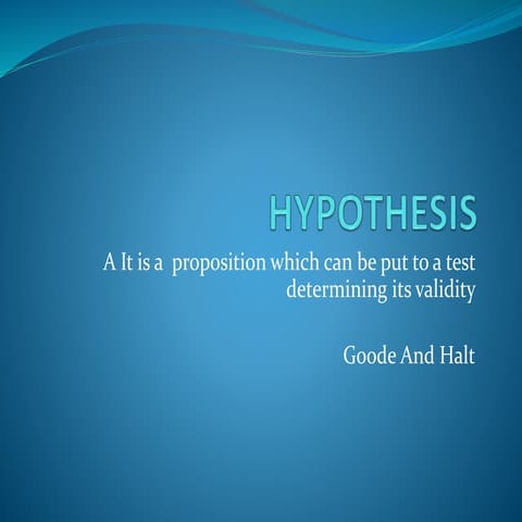 Hypothesis