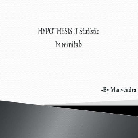 Hypothesis and t-tests