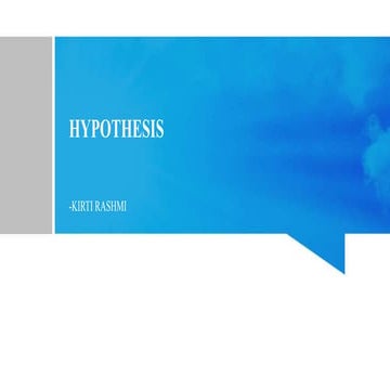 Hypothesis