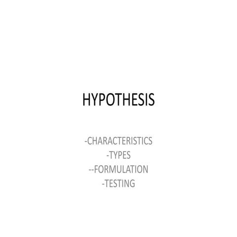 Hypothesis   new