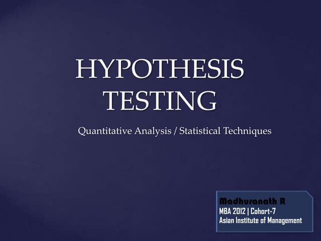 Hypothesis testing