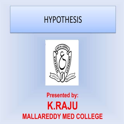 Hypothesis and its types
