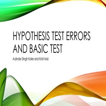 Hypothesis and Test